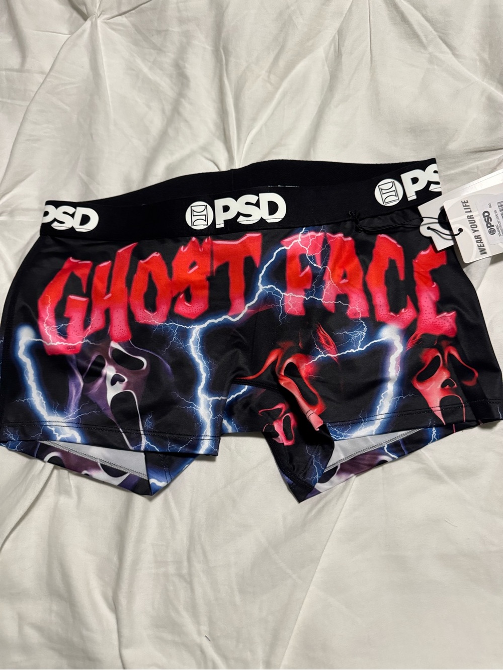 PSD Ghost Face Boyshsorts Sz m - Black, Red & Blue